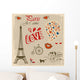vintage card of Paris Wall Mural