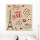 vintage card of Paris Wall Mural