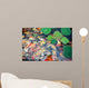beautiful koi fish swimming in the pond Wall Mural