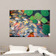 beautiful koi fish swimming in the pond Wall Mural
