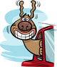 dog in car cartoon illustration 