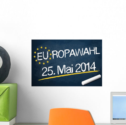 Kreidetafel mit EUROWAHL 2014 