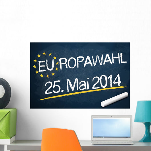 Kreidetafel mit EUROWAHL 2014 