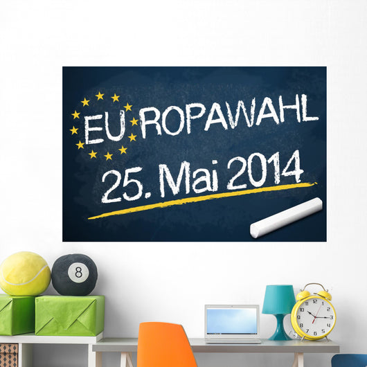 Kreidetafel mit EUROWAHL 2014 