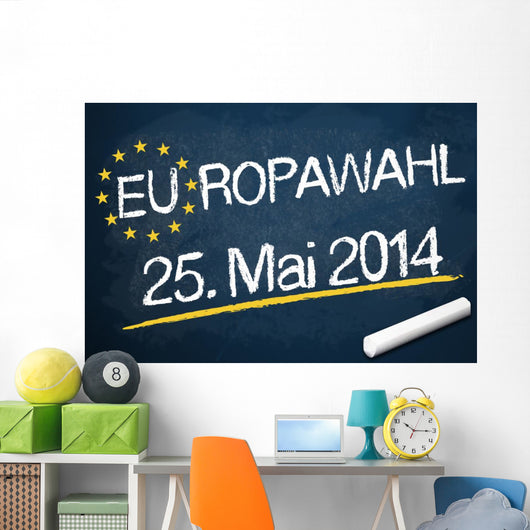 Kreidetafel mit EUROWAHL 2014 