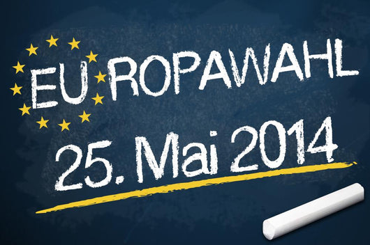 Kreidetafel mit EUROWAHL 2014 