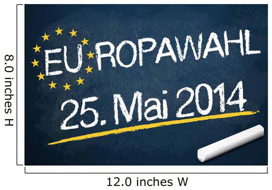 Kreidetafel mit EUROWAHL 2014 