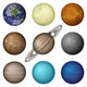 Solar System planets and moon, set 