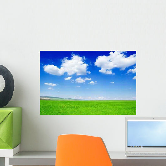 Green Field and Beautiful Wall Decal Design 1