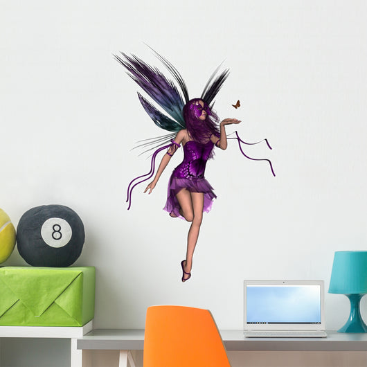 Flying Purple Butterfly Wall Decal -  – Wallmonkeys