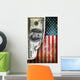 Money and flag Wall Mural