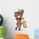 funny horse cartoon illustration Wall Decal