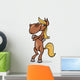 funny horse cartoon illustration Wall Decal