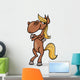 funny horse cartoon illustration Wall Decal