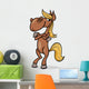 funny horse cartoon illustration Wall Decal