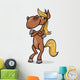 funny horse cartoon illustration Wall Decal
