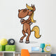 funny horse cartoon illustration Wall Decal