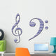 A treble and bass clef with manuscript pattern Wall Decal