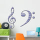 A treble and bass clef with manuscript pattern Wall Decal