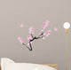 vector cherry tree in blossom with birds 