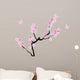 vector cherry tree in blossom with birds 