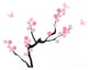 vector cherry tree in blossom with birds 