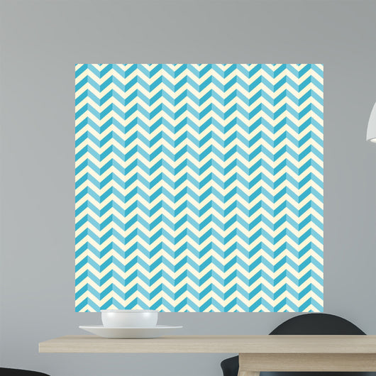 Retro Seamless Blue White Wall Decal
