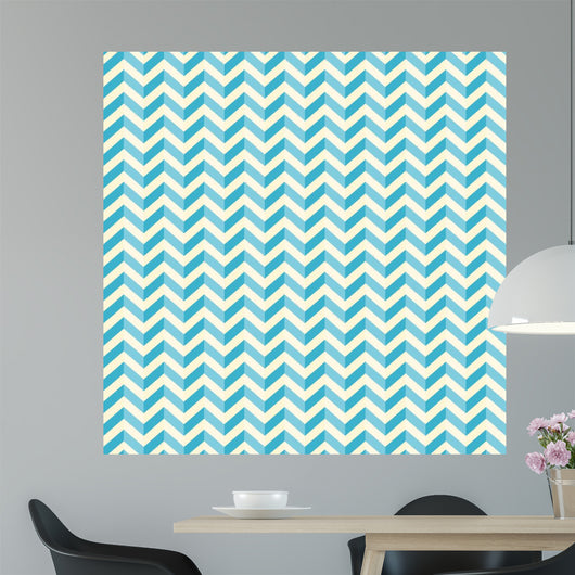 Retro Seamless Blue White Wall Decal
