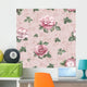 Watercolor Pattern with Rose Wall Decal