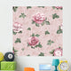 Watercolor Pattern with Rose Wall Decal