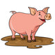 Pig Cartoon Wall Decal