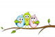 Three birds on a branch  - Part 3 Wall Decal