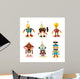 cute robots set Wall Decal