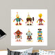 cute robots set Wall Decal