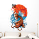 japan koi fish with kanji word Wall Decal