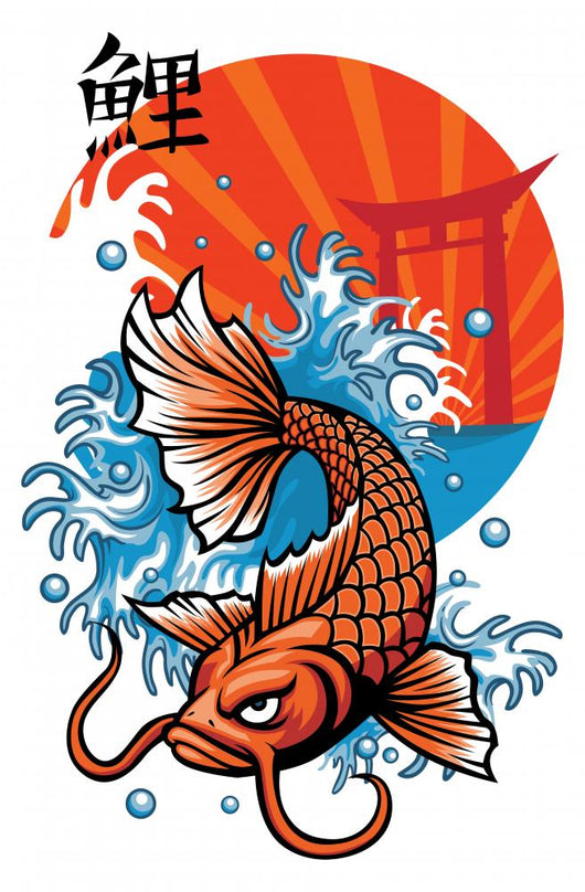 Japan Koi Fish with Wall Decal – Wallmonkeys