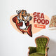 smiling fish seafood restaurant mascot Wall Decal
