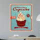 Vintage cupcake poster design 