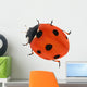illustration with red seven ponts ladybug on white Wall Decal