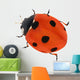 illustration with red seven ponts ladybug on white Wall Decal