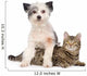 Dog and Cat Together. Isolated on White Background Wall Decal