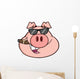 Businessman Pig Head with Wall Decal