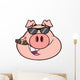 Businessman Pig Head with Wall Decal