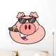Businessman Pig Head with Wall Decal
