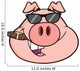 Businessman Pig Head with Wall Decal