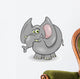 cute elephant cartoon illustration Wall Decal