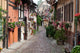 Street with half-timbered medieval houses in Eguisheim 