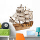 Sailing ship model isolated on white background Wall Decal