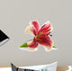 Pink lily isolated on white background.  Wall Decal