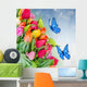 Pack of Spring Tulips With Butterflies 